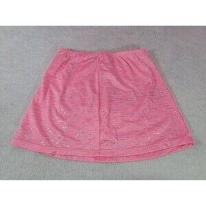 Zuliana Pink Barbie Neon Pastel High Waist Bodycon Metallic Skirt Sz S